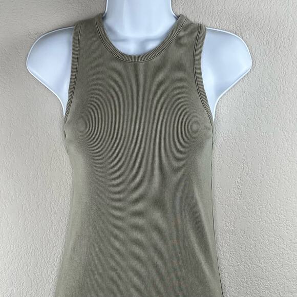 Young Fabulous Broke Stretchy Gray Ribbed Sleeveless Racerback Midi Dress SM/Med - Picture 5 of 12